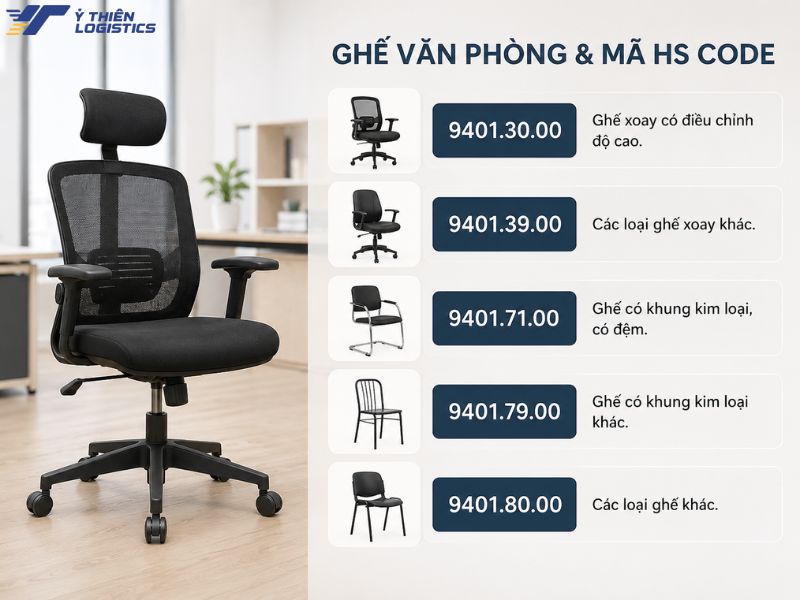 mã hs ghế văn phòng